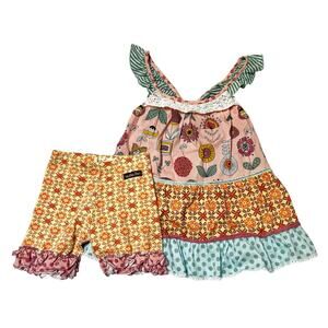 Matilda Jane Happy and Free Skeeball Tunic and Shorties Outfit Size 6